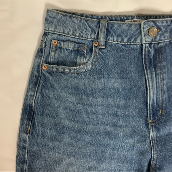 Garage Denim SZ 5 90’s Straight Leg High Waist Beta Blue Raw Hem Jeans | NWOT - Picture 6 of 12